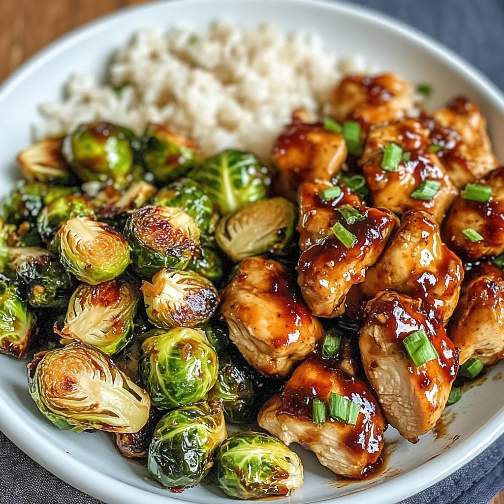 Air Fryer Sweet Chili Chicken and Brussels Sprouts