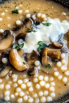 Creamy Mushroom & Pearl Couscous Soup