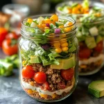 Back-to-school taco salad jars