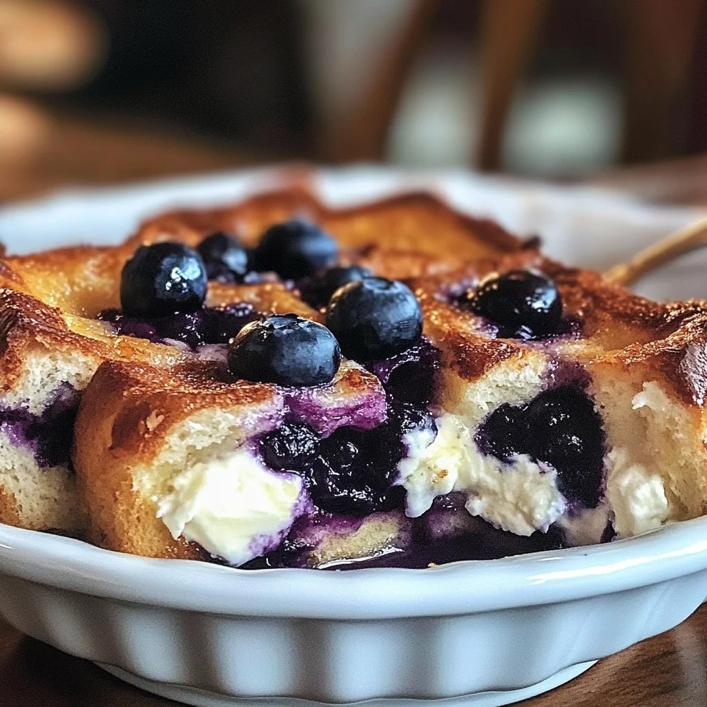 Blueberry & Cream Cheese French Toast Casserole
