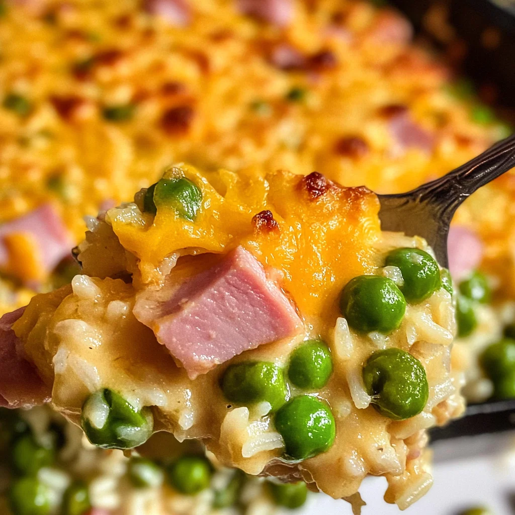 Cheesy Ham and Pea Casserole