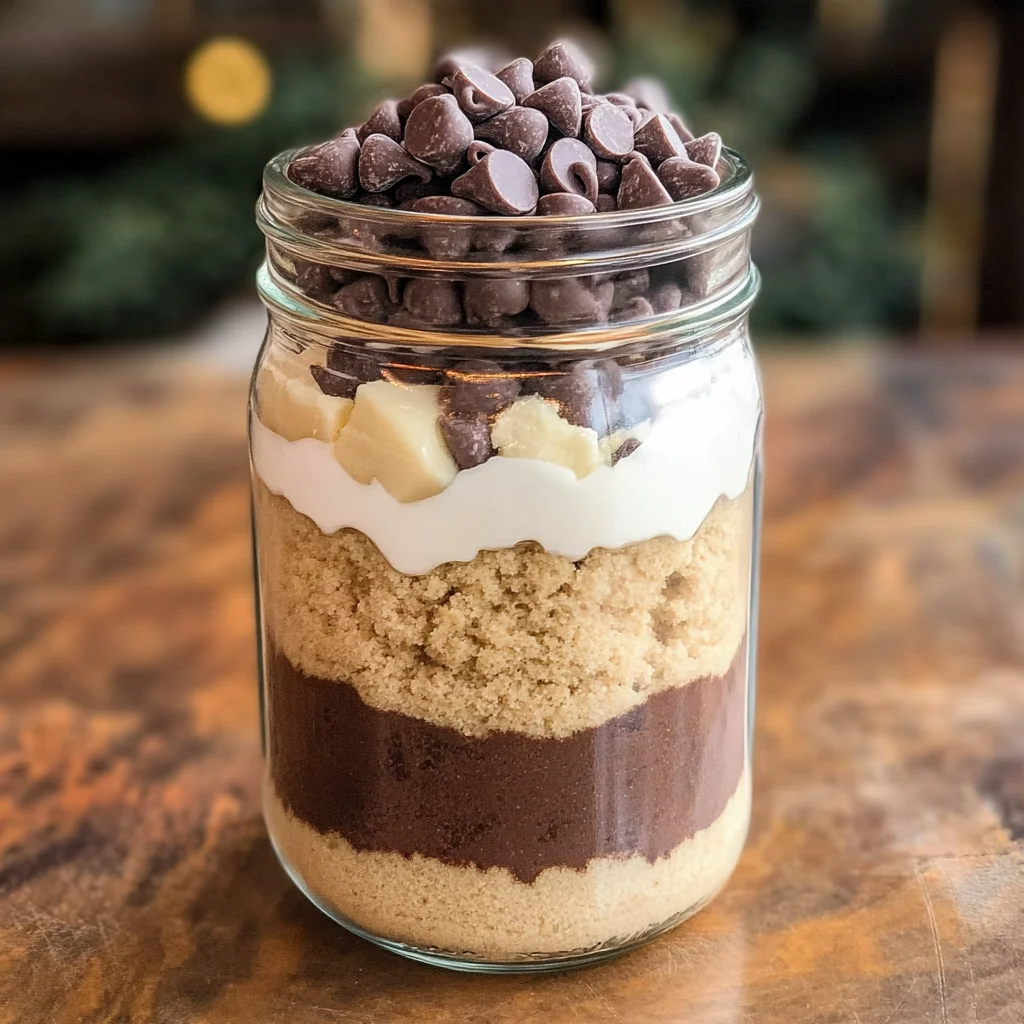 Chocolate chip cookie in a jar