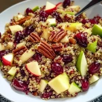 Cranberry Pecan Quinoa Salad with Apples and Maple Dressing