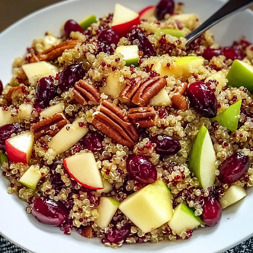 Cranberry Pecan Quinoa Salad with Apples and Maple Dressing