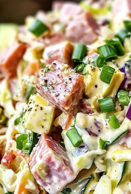 Creamy Low Carb Ham and Cabbage Salad