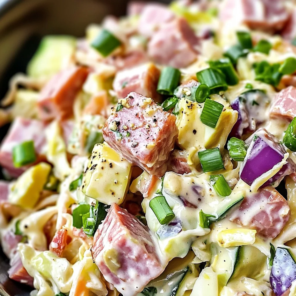Creamy Low Carb Ham and Cabbage Salad