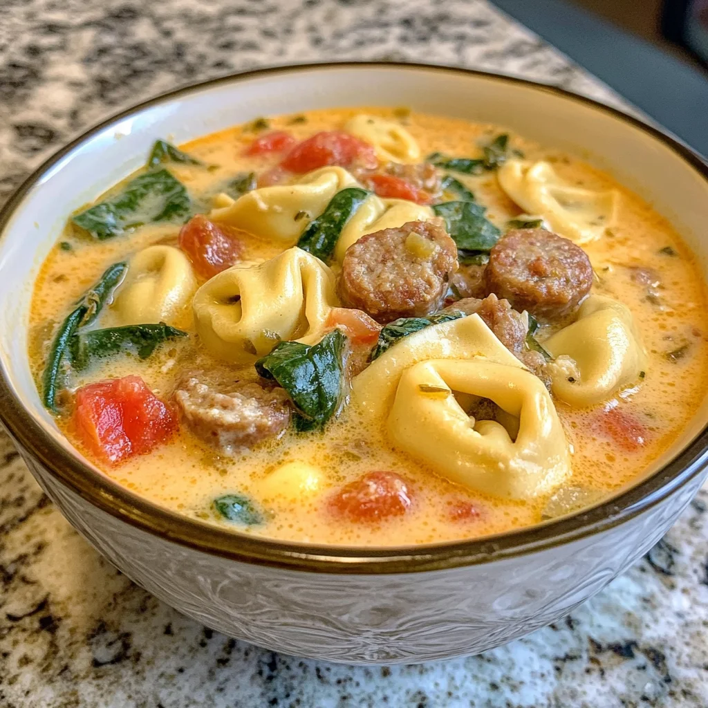 Creamy Sausage Tortellini Soup