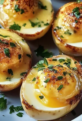 Delicious Eggs Jeanette Stuffed with Garlic and Parsley
