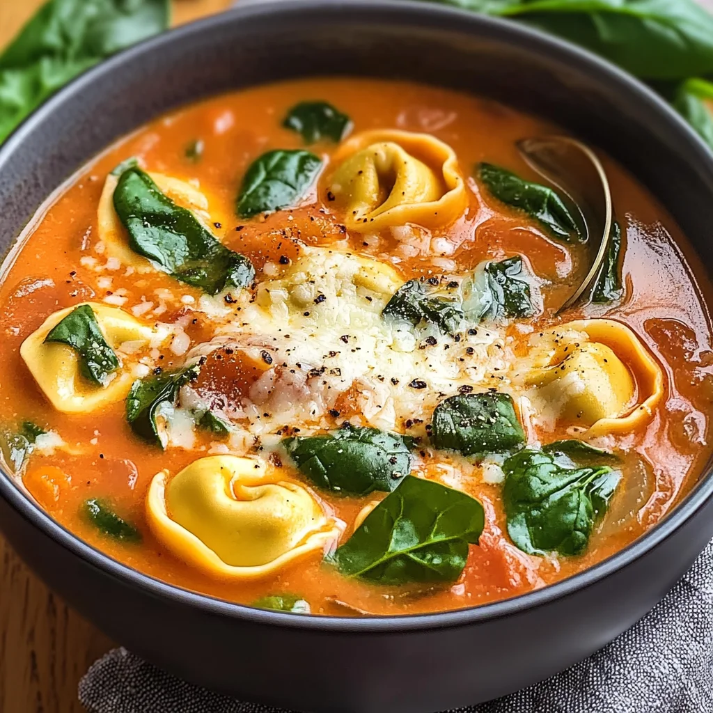 Delicious Parmesan Tomato Tortellini Soup