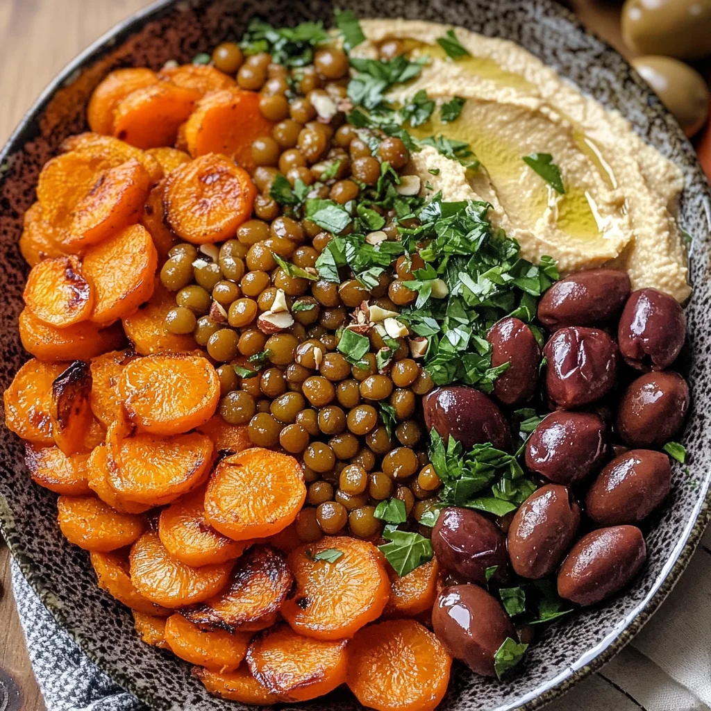 Delicious Roasted Carrots and Lentil Salad with Hummus Recipe