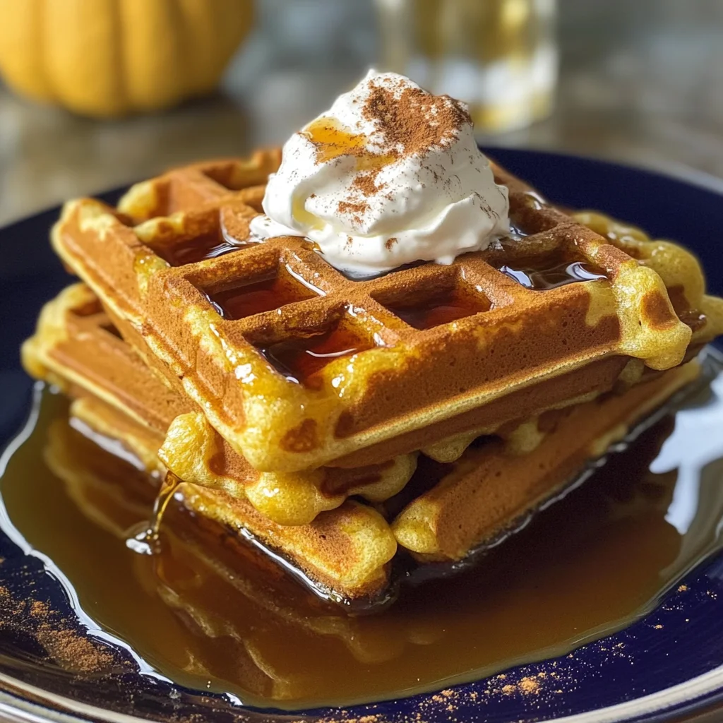 Easy Pumpkin Spice Waffles Made With Bisquick Pancake Mix