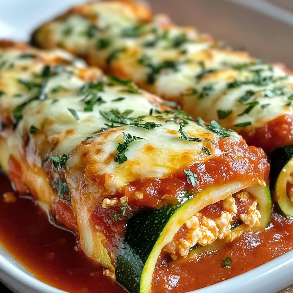 Easy Zucchini Lasagna Roll Ups (Low-Carb)