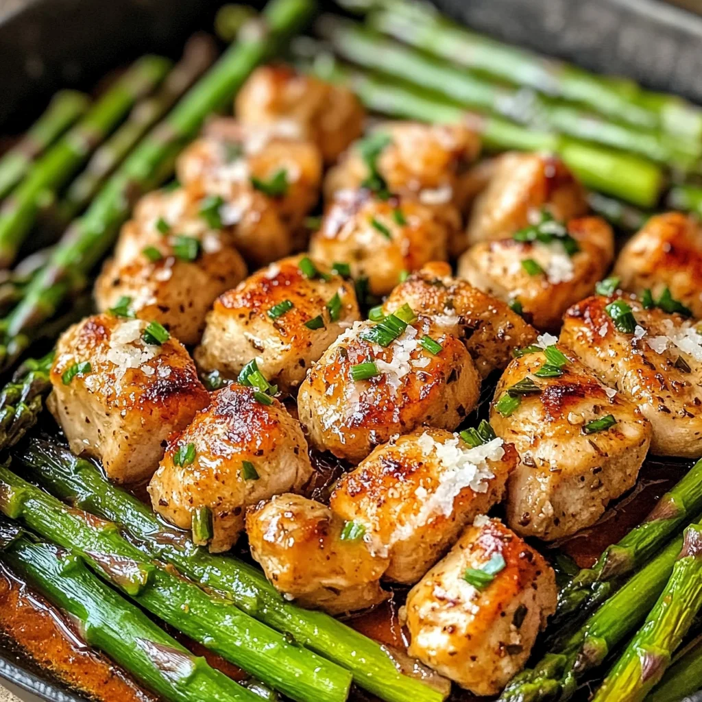 Garlic Butter Chicken Bites and Asparagus (30-Minutes)