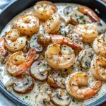 Garlic Shrimp in Creamy Mushroom Sauce