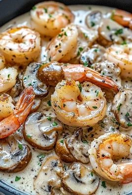 Garlic Shrimp in Creamy Mushroom Sauce