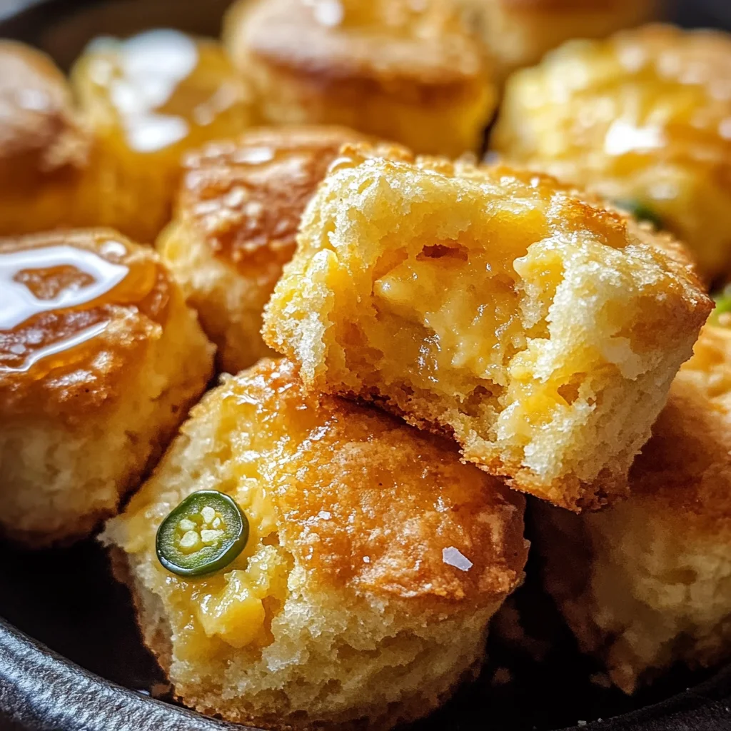 Honey Butter Jalapeño Cheddar Cornbread Biscuits