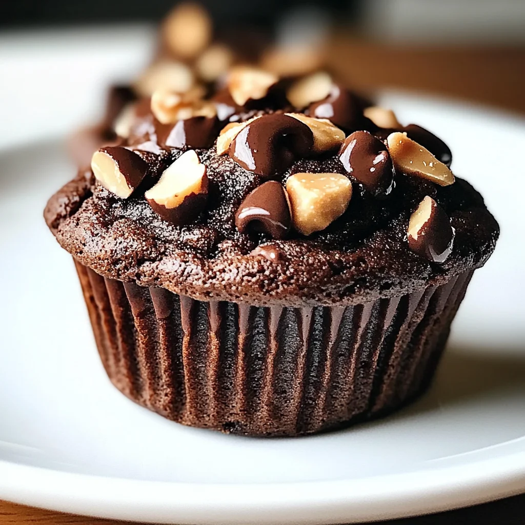 Indulgent Double Chocolate Hazelnut Muffins