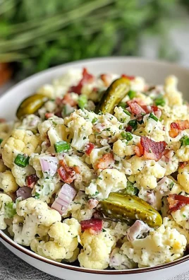 Keto Dill Pickle Ranch Cauliflower Salad