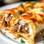 Keto Sausage Lasagna Roll Ups