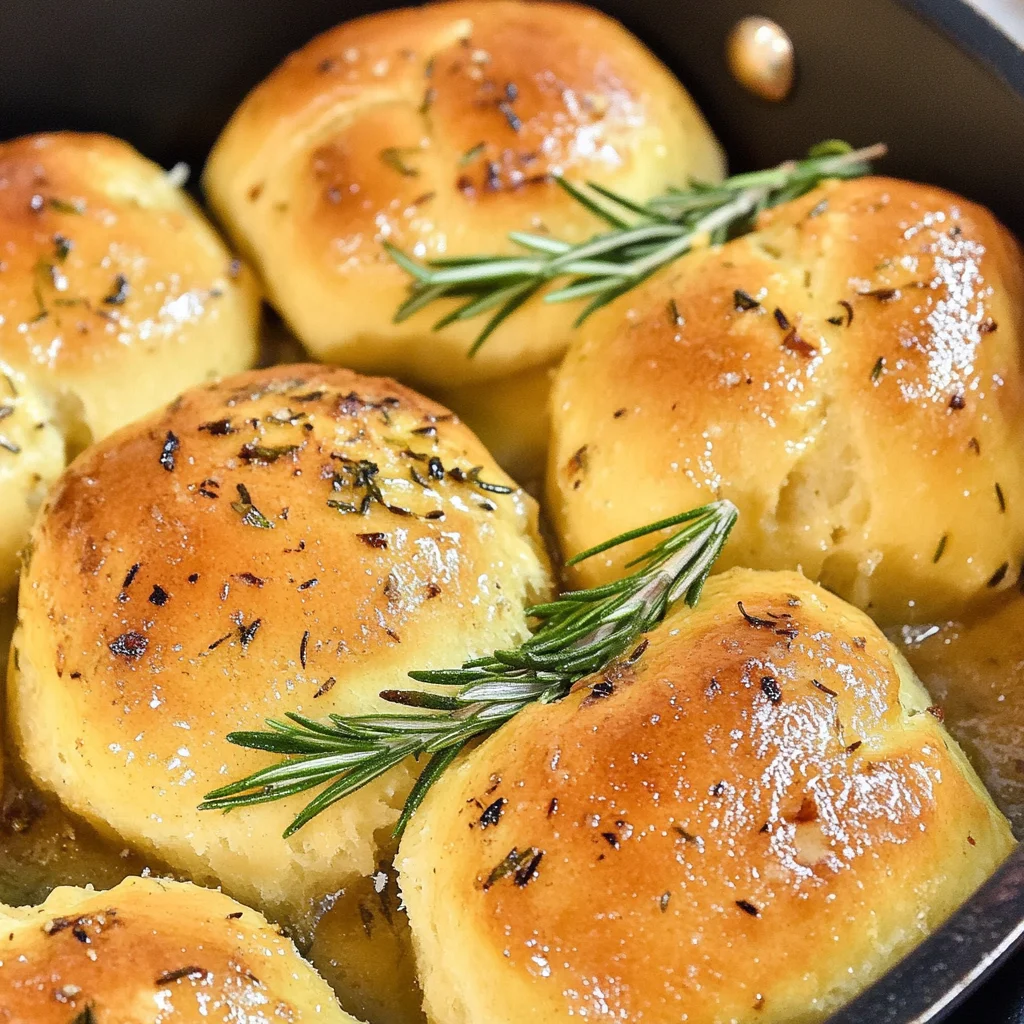 Keto Skillet Garlic Butter Rosemary Rolls