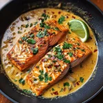 One-Pan Coconut Curry Salmon with Garlic Butter