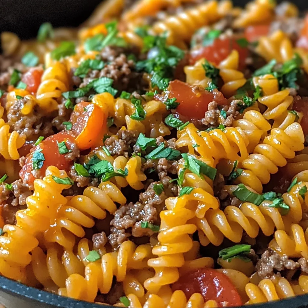 One Pot Beef Taco Pasta