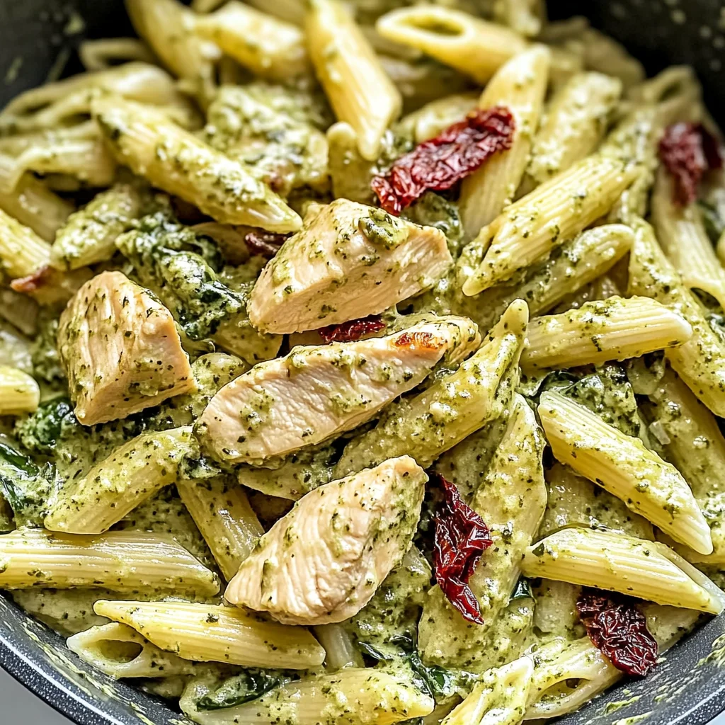 One Pot Creamy Pesto Chicken Pasta