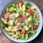 Pasta & Avocado Caesar Salad (Easy Vegetarian Dinner Recipe)
