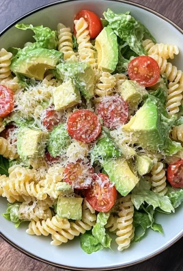 Pasta & Avocado Caesar Salad (Easy Vegetarian Dinner Recipe)