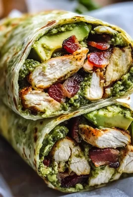Pesto Chicken and Avocado Bacon Salad Wraps