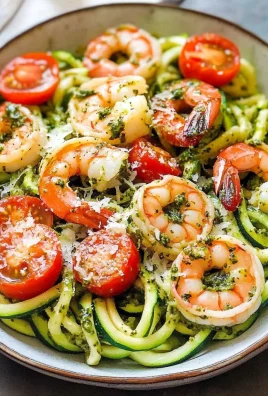 Pesto Shrimp Zoodles