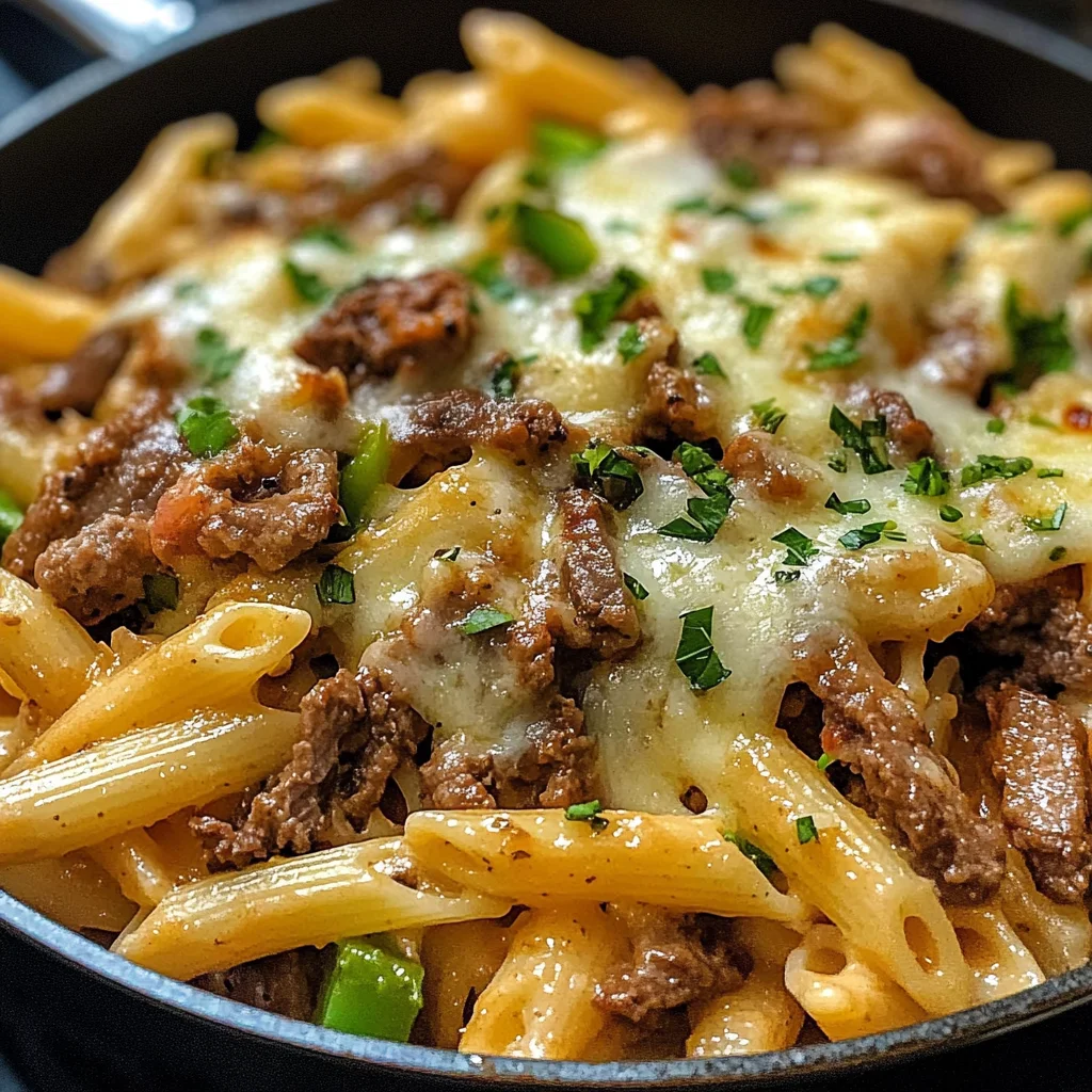 Philly Cheesesteak Pasta Skillet (30-Minutes)