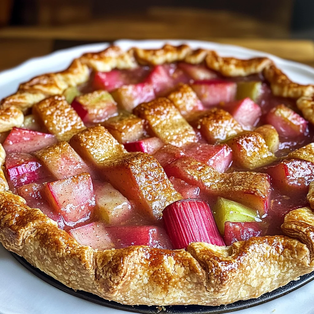 Rhubarb Galette with Almond Crust