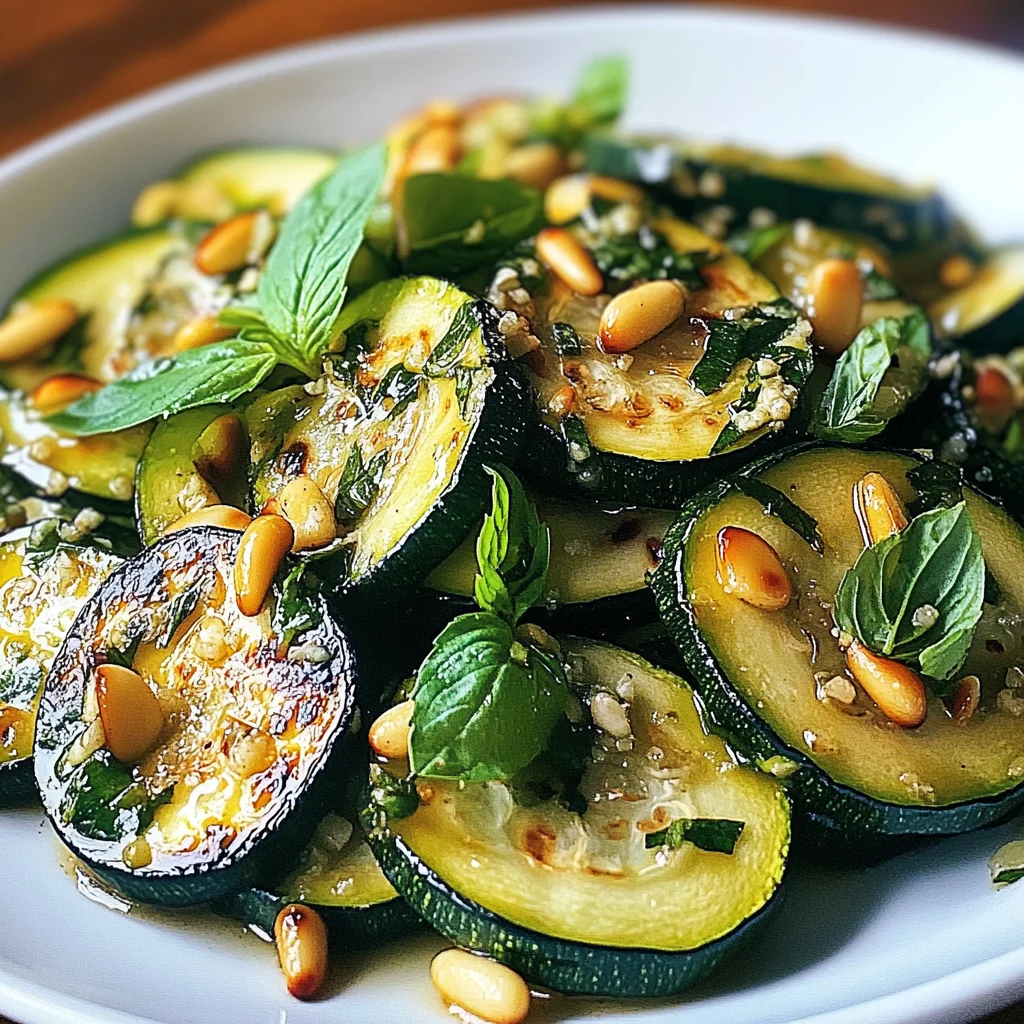 Sautéed Zucchini with Mint, Basil & Pine Nuts
