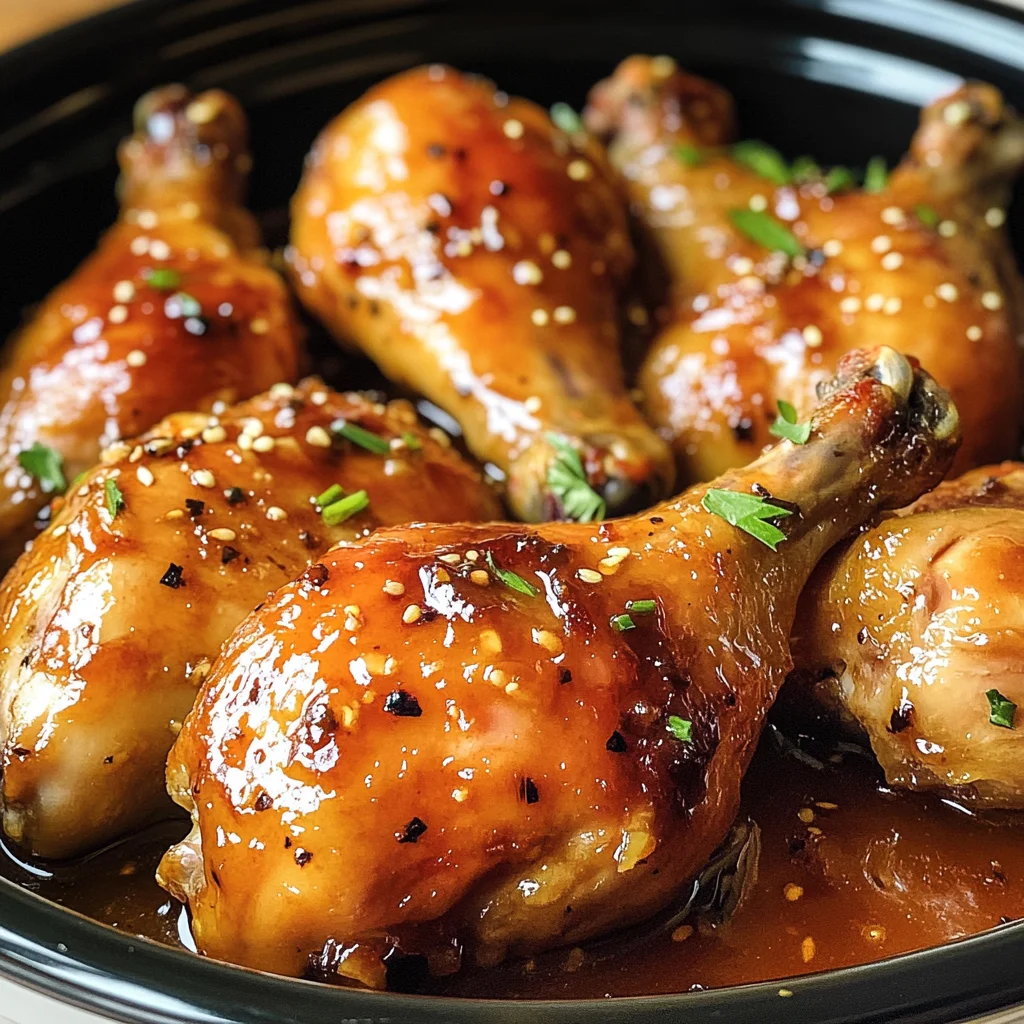 Slow Cooker Honey Garlic Chicken Legs