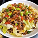 Spicy Mongolian Ground Beef and Cabbage Noodles