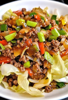 Spicy Mongolian Ground Beef and Cabbage Noodles