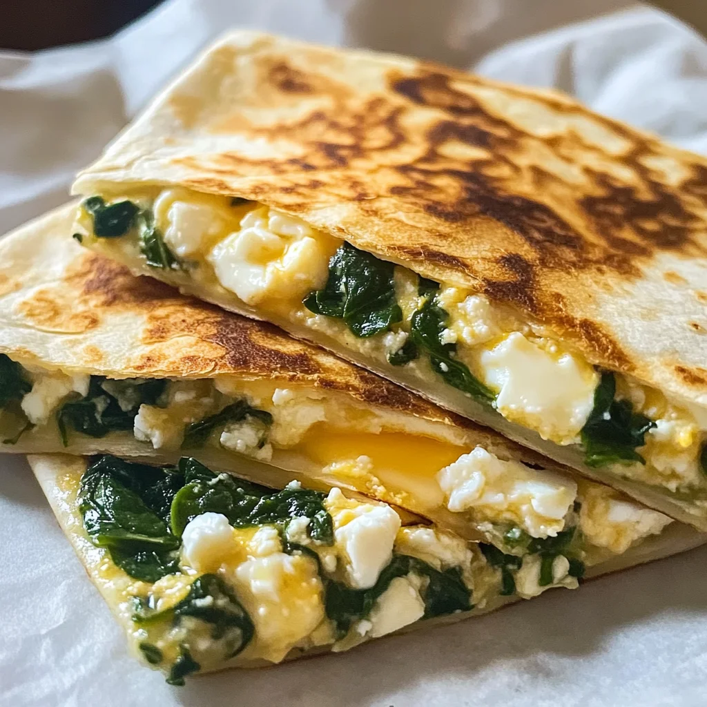 Spinach and Feta Breakfast Quesadilla