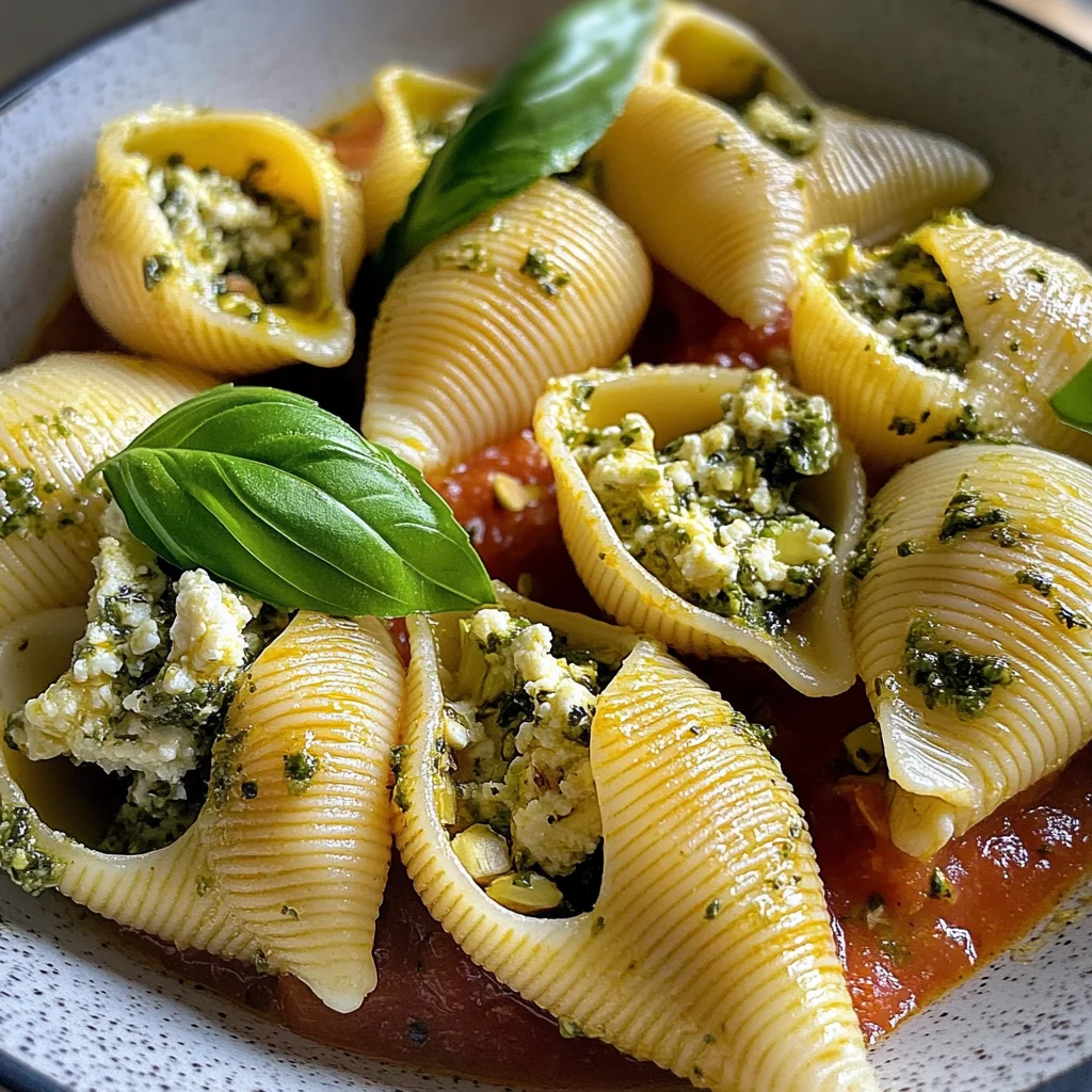 Vegan Pistachio Ricotta Pasta Shells