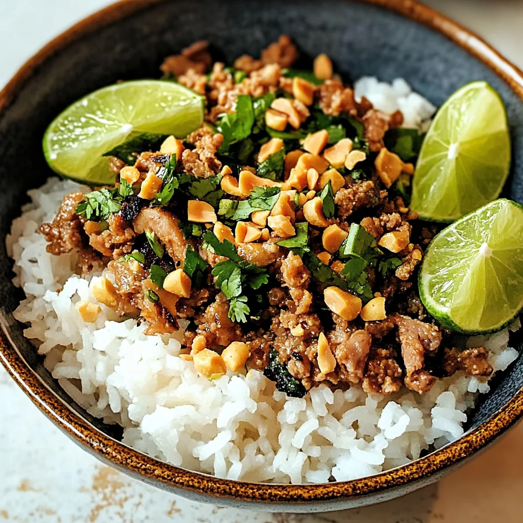 Zesty Ginger Lime Pork with Creamy Coconut Rice