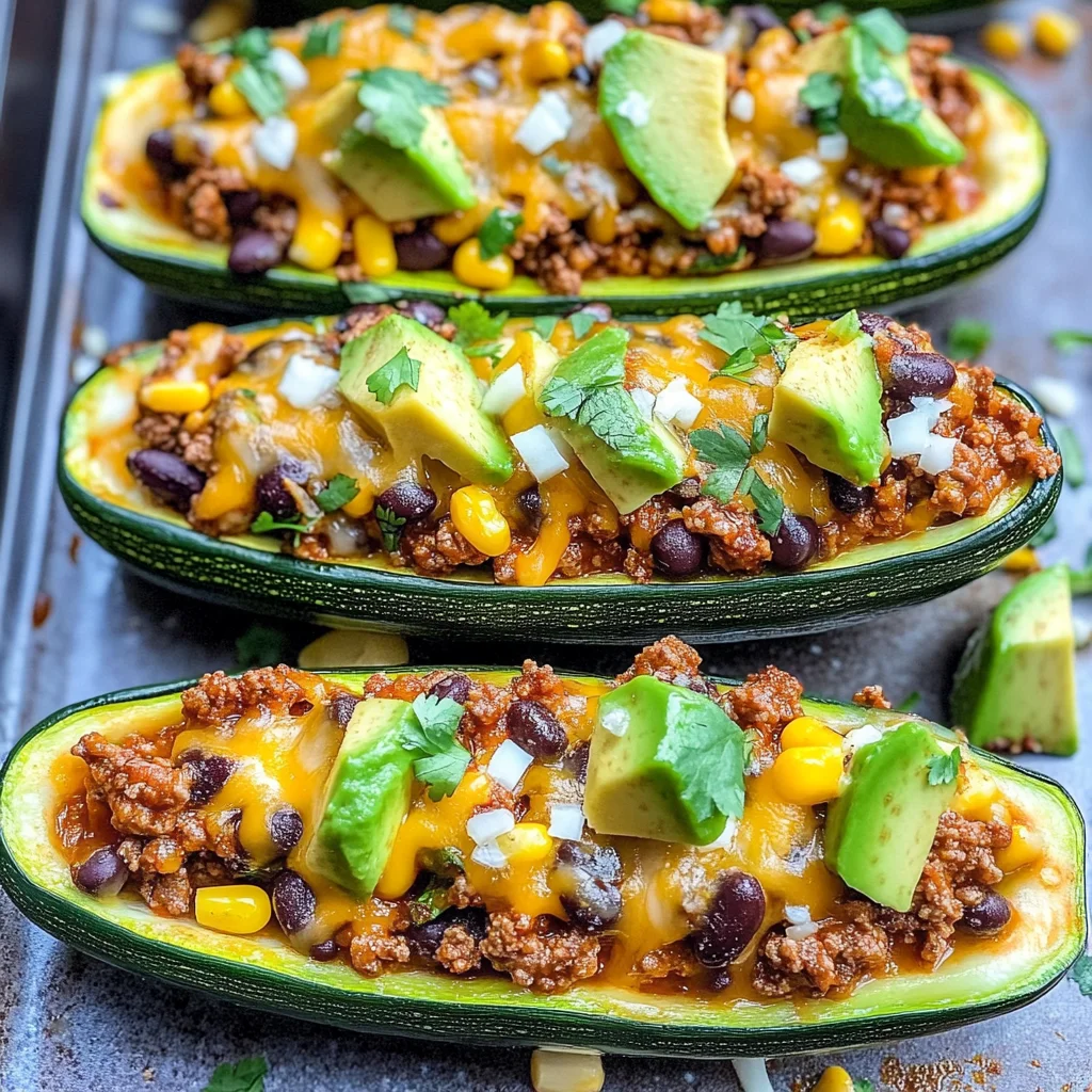 Burrito Zucchini Boats
