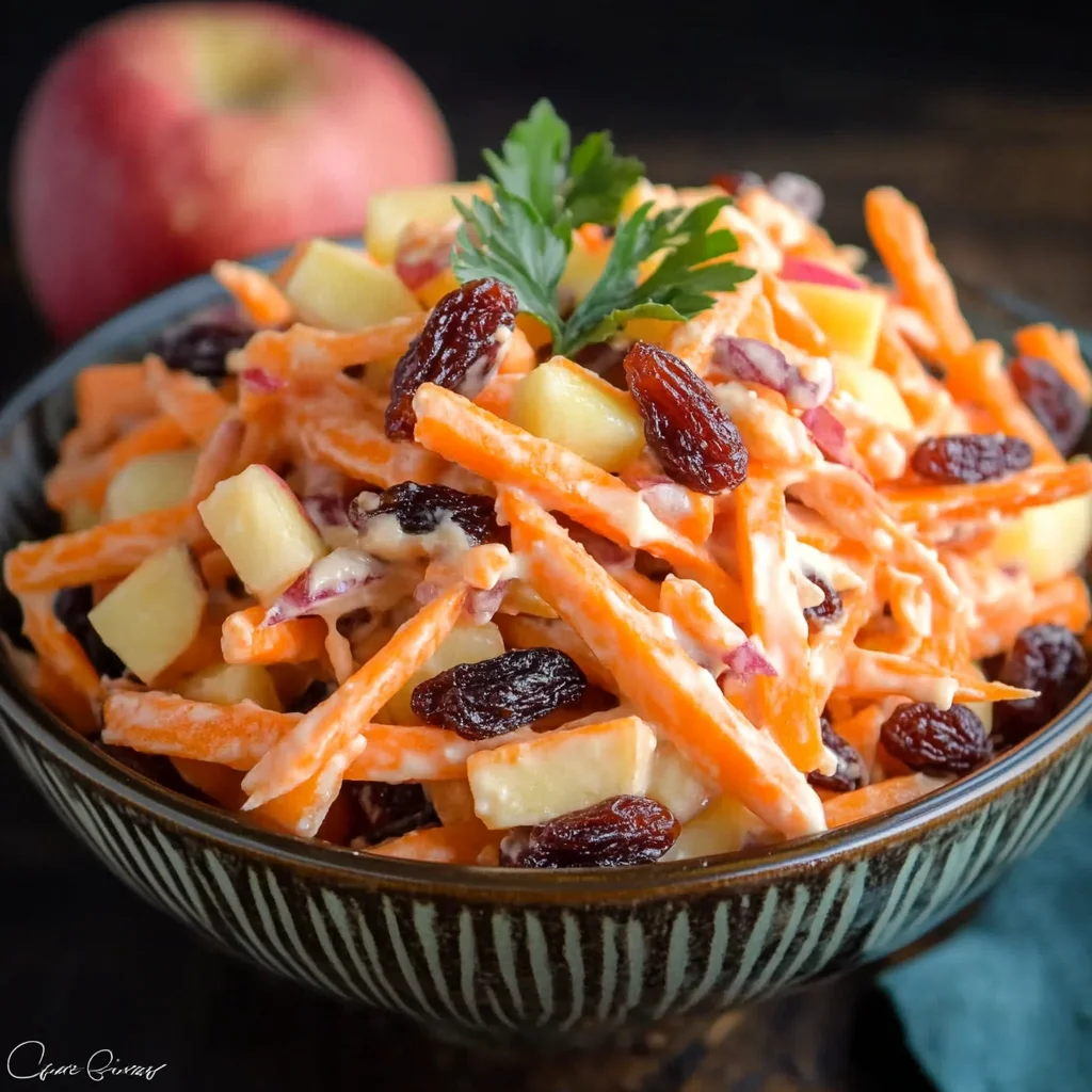 Delicious Carrot Apple Salad Recipe with Craisins and Creamy Dressing