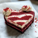 Delicious Heart-Shaped Red Velvet Cheesecake