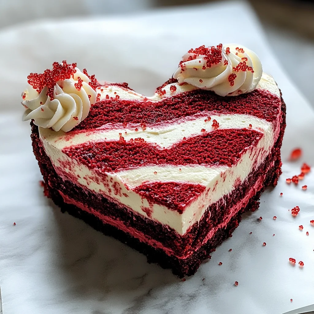 Delicious Heart-Shaped Red Velvet Cheesecake