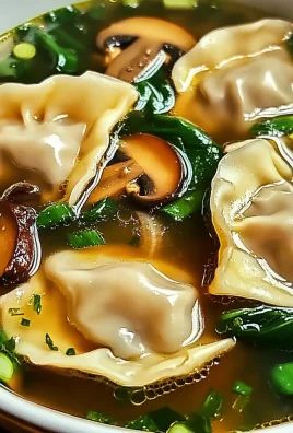 Hearty Potsticker Soup with Mushrooms & Bok Choy