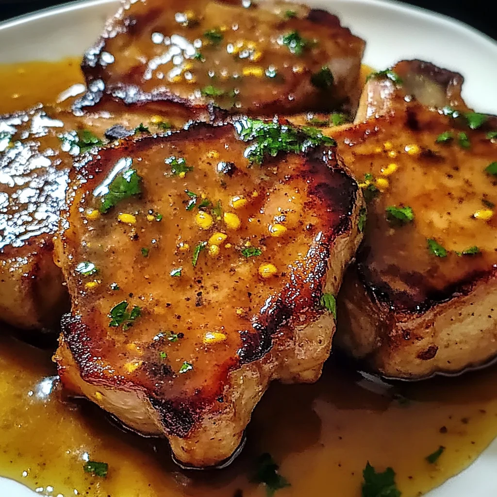 Juicy Honey Mustard Pork Chops