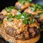 KETO FETA BURGERS WITH TOMATO CREAM SAUCE