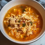 Korean Inspired Spicy Chicken Noodle Soup
