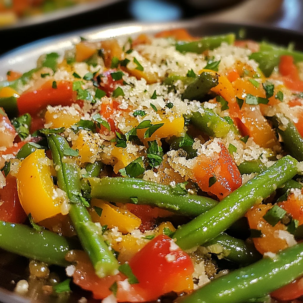 Parmesan Green Beans & Peppers