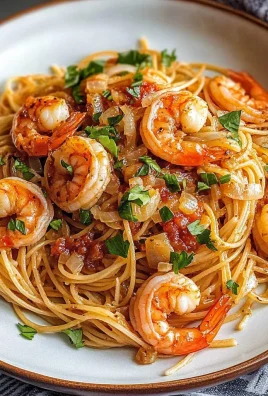Smoky Shrimp Pasta with Angel Hair and Sweet Onions